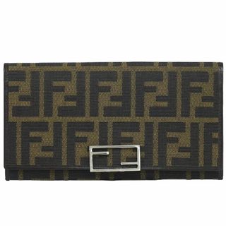 フェンディ(FENDI)の本物 フェンディ FENDI ズッカ 長財布 ロングウォレット キャンバス ブラウン Zucca 財布 ウォレット 中古(財布)