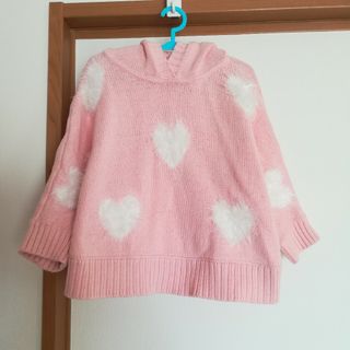 ベビーギャップ(babyGAP)のbabyGAP　ニット　耳つきセーター　90　100　ハート　ピンク(ニット)