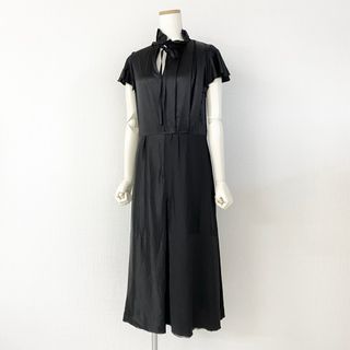 バレンシアガ(Balenciaga)の48a30 BALENCIAGA バレンシアガ シルクフリルドレス ワンピース ブラック SILK DRESS パーティ one piece(ひざ丈ワンピース)