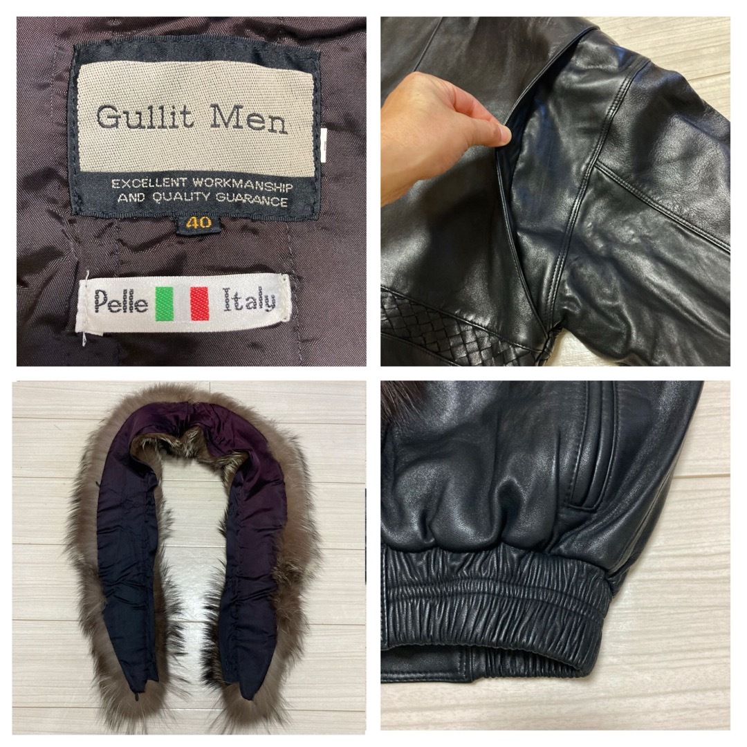 良品□Gullit Men□シルバーフォックスファー イントレレザー 良品□Gullit Men□シルバーフォックスファー イントレレザー