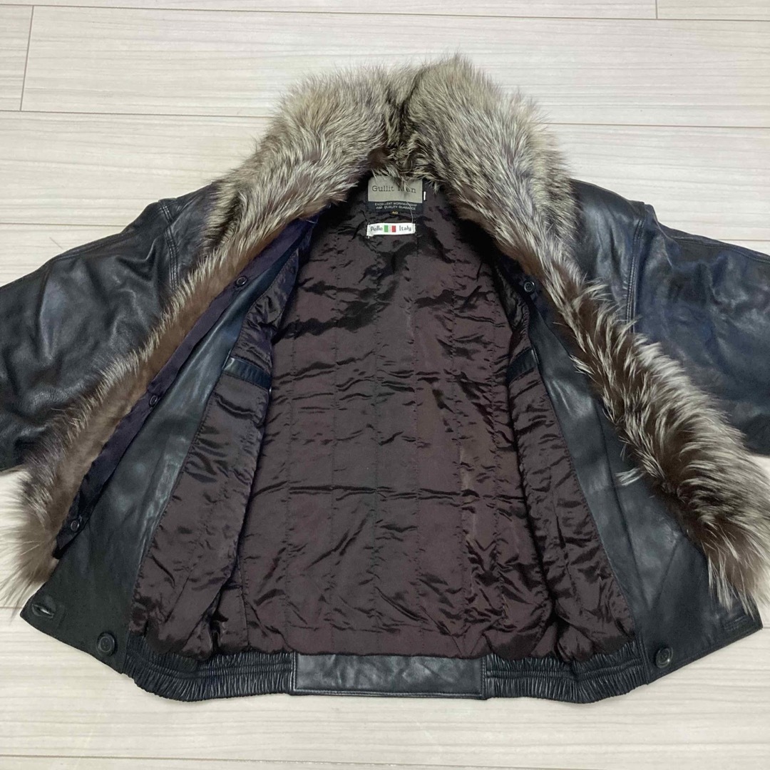 良品□Gullit Men□シルバーフォックスファー イントレレザー 良品□Gullit Men□シルバーフォックスファー イントレレザー