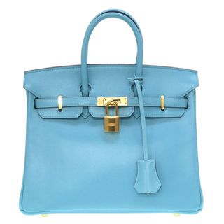 エルメス(Hermes)の美品 エルメス バーキン25 ヴォータデラクト ブルーアトール ゴールド金具 A刻印(2017年製) ハンドバッグ バッグ 青 0220 【中古】 HERMES(ハンドバッグ)