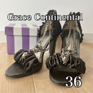 グレースコンチネンタル(GRACE CONTINENTAL)のGrace Continental ミュール サンダル ビジュー 黒 36(サンダル)