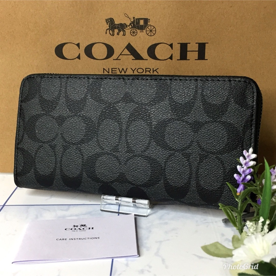 COACH(コーチ)のコーチ　長財布　グレー　シグネチャー　【新品】 レディースのファッション小物(財布)の商品写真