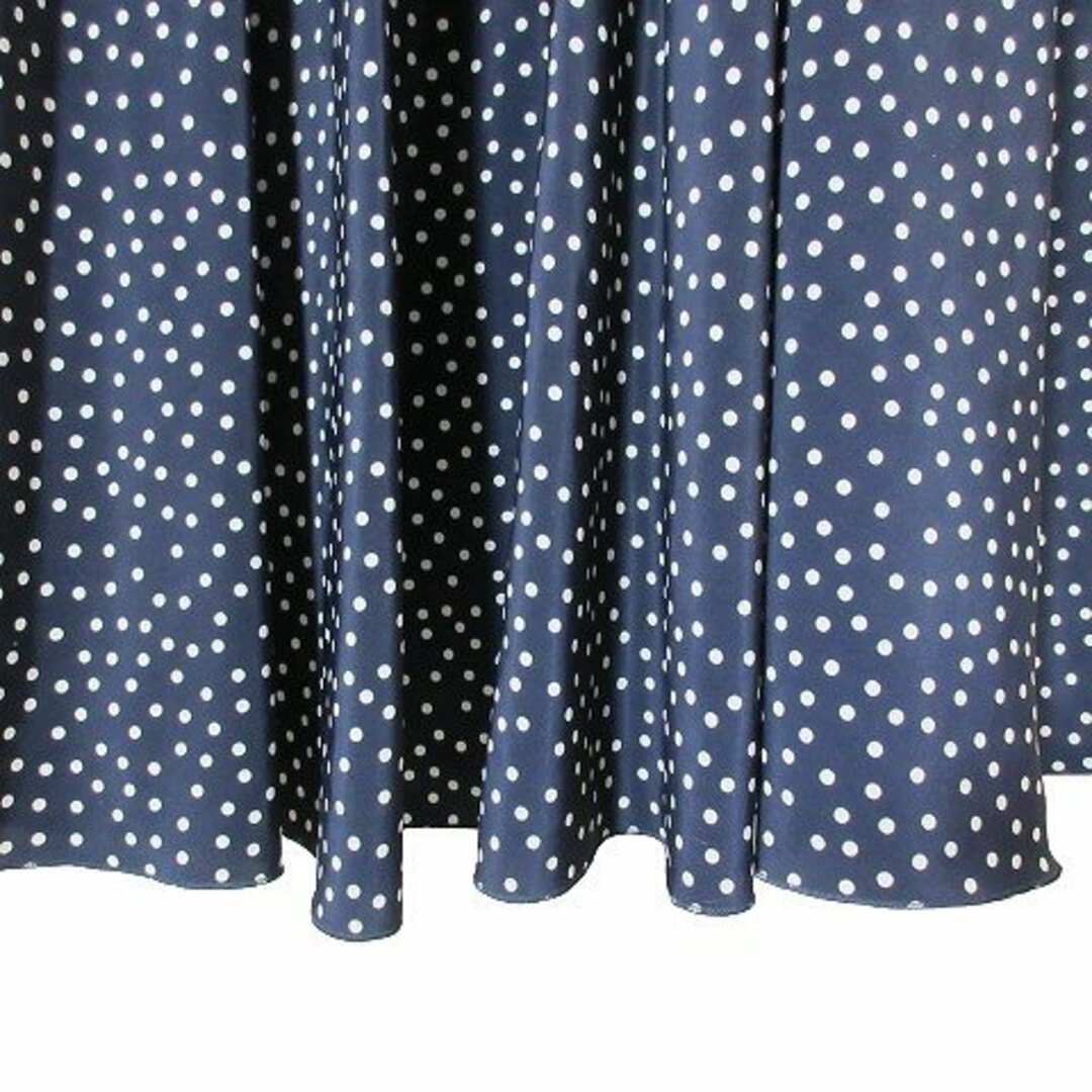 ANAYI(アナイ)のアナイ 美品 プリーツロングスカート ドット 水玉 紺 白 38 IBO46 レディースのスカート(ロングスカート)の商品写真