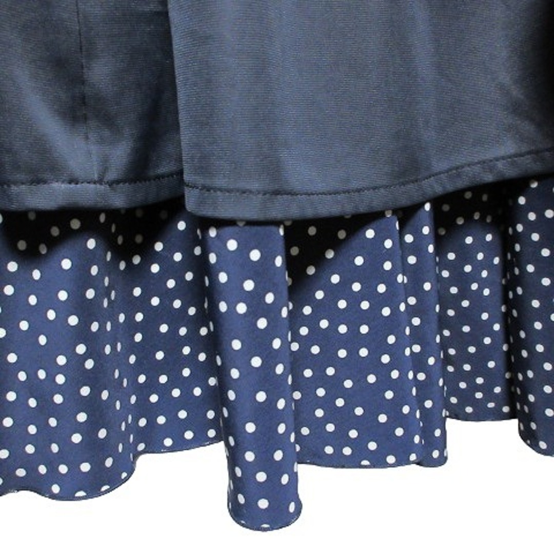 ANAYI(アナイ)のアナイ 美品 プリーツロングスカート ドット 水玉 紺 白 38 IBO46 レディースのスカート(ロングスカート)の商品写真