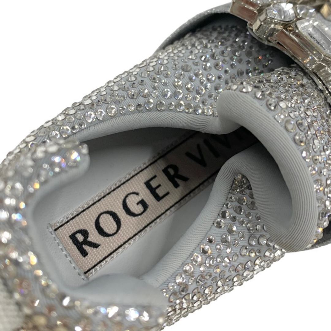 ROGER VIVIER(ロジェヴィヴィエ)のロジェヴィヴィエ RogerVivier ヴィヴラン スニーカー ファブリック レザー シルバー ストラスバックル ビジュー ラインストーン レディースの靴/シューズ(スニーカー)の商品写真