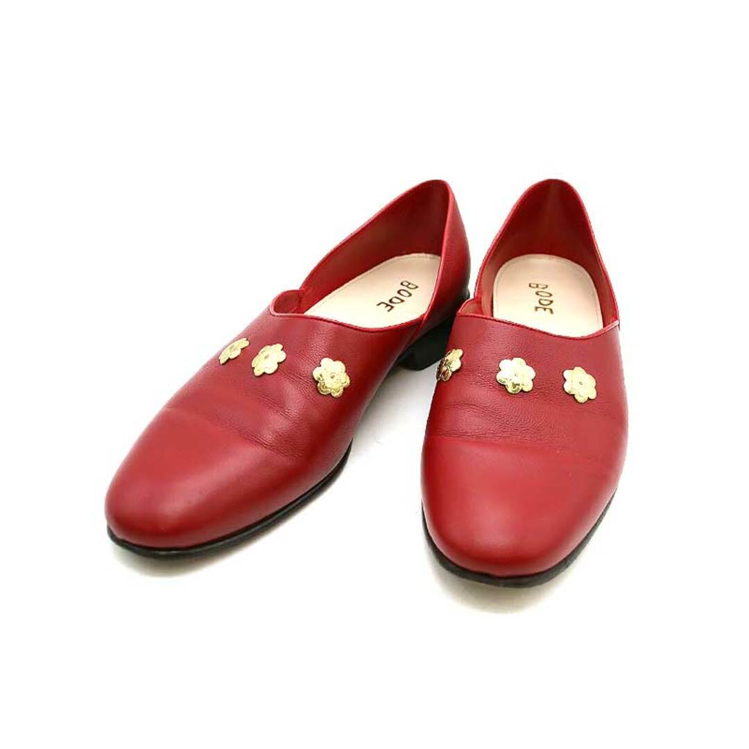 BODE NY ボーディー Flower Appenzeller House Shoe レザーシューズ レッド 43新品未使用品Ｓ