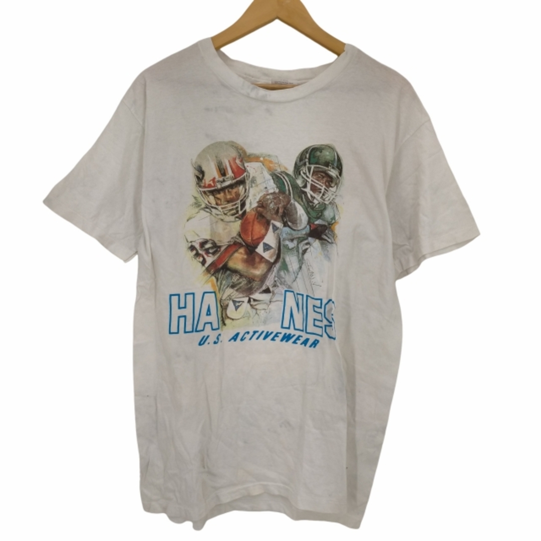 Hanes(ヘインズ)のHanes(ヘインズ) 80s USA製 染み込みプリント フットボールTシャツ メンズのトップス(Tシャツ/カットソー(半袖/袖なし))の商品写真