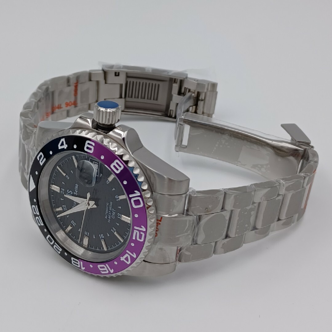 新品(137)SEIKOMODカスタム腕時計GMT黒紫GS文字盤 メンズの時計(腕時計(アナログ))の商品写真