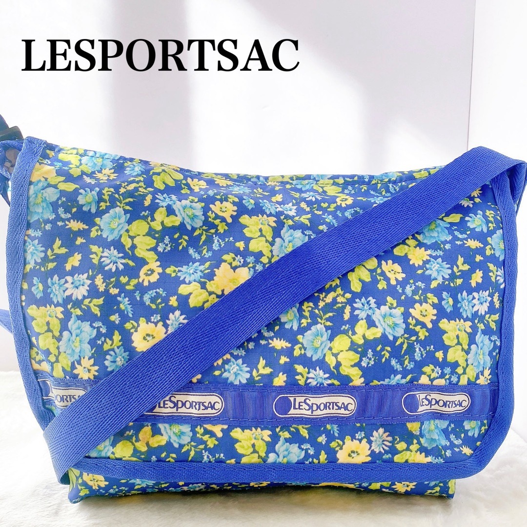 人気　LESPORTSAC   レスポートサック  花柄  ショルダーバッグ 青