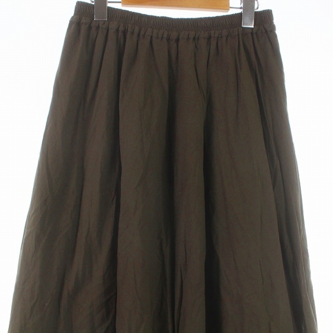 Simplicite(シンプリシテェ)のシンプリシテェ 裾メロウ サーキュラースカート フレア ロング マキシ カーキ レディースのスカート(ロングスカート)の商品写真