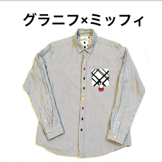 グラニフ(Design Tshirts Store graniph)の【graniph ×ミッフィ】ストライプシャツ　カラフル刺繍　ミッフィーアート2(シャツ)