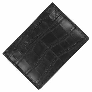 ボッテガヴェネタ(Bottega Veneta)のボッテガヴェネタ カードケース 定期入れ 4枚 クロコダイルマット ブラック 黒 メンズ 新品 6231(名刺入れ/定期入れ)