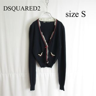 ディースクエアード(DSQUARED2)のDSQUARED2 フリル デザイン カーディガン トップス イタリア製 S(カーディガン)