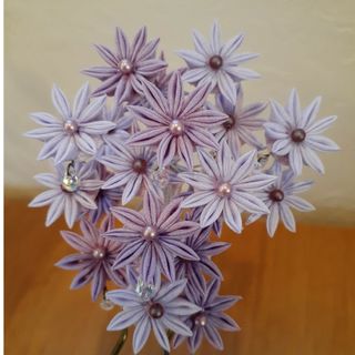 かんざし紫の花(ヘアアクセサリー)