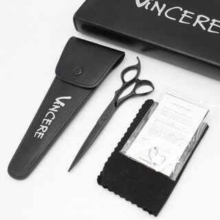 ViNCERE SP60S 特殊粉末鋼 ブラックコーティング カットシザー 6インチ ハマグリ刃 3Dハンドル ヴィンチェーレ(散髪バサミ)