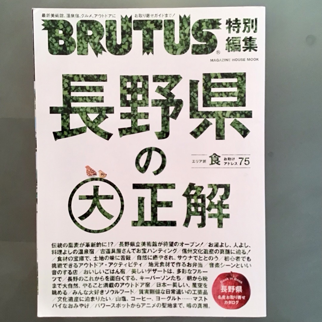 マガジンハウス(マガジンハウス)の長野県の大正解　ブルータス特別編集　BRUTUS エンタメ/ホビーの本(地図/旅行ガイド)の商品写真