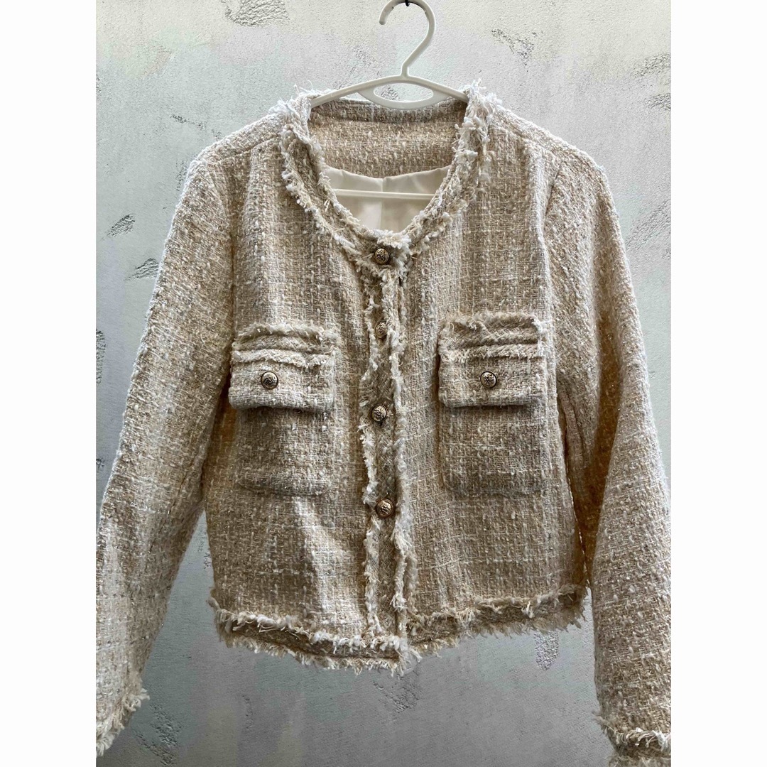 お値下げ☆春ツイードジャケット レディースのジャケット/アウター(ノーカラージャケット)の商品写真