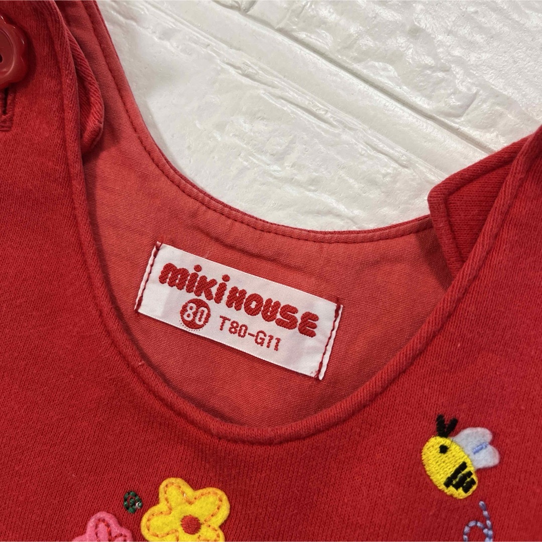 mikihouse(ミキハウス)のミキハウス　ジャンバースカート　サイズ80 キッズ/ベビー/マタニティのベビー服(~85cm)(ワンピース)の商品写真