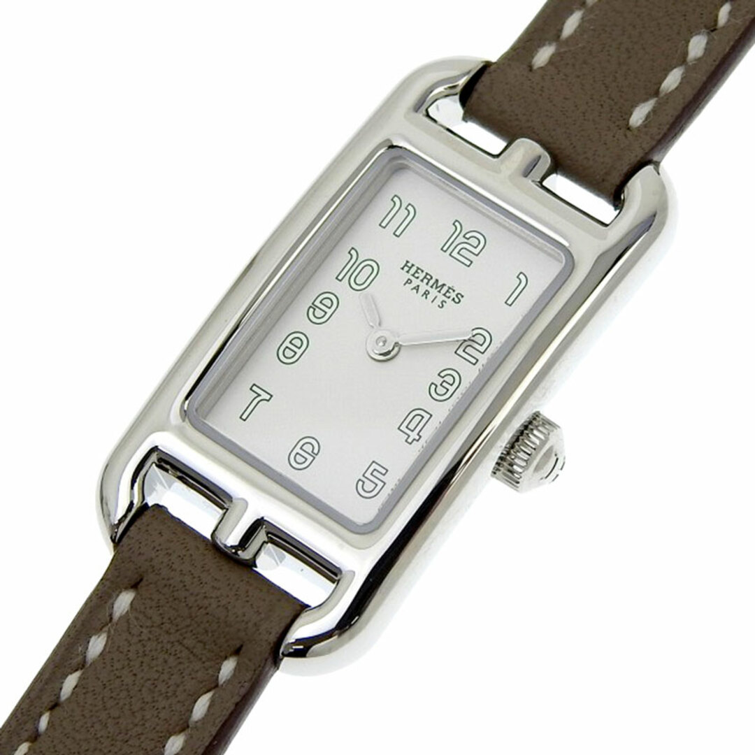 Hermes(エルメス)のエルメス HERMES ナンタケットミニ レディース クォーツ 腕時計 SS/革 ホワイト文字盤 B刻印 2023年 NA2.110 美品 新入荷 HE0894 レディースのファッション小物(腕時計)の商品写真