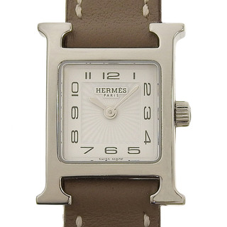 エルメス(Hermes)のエルメス HERMES Hウォッチミニ レディース クォーツ 腕時計 SS/革 ホワイト文字盤 HH1.110 中古 新入荷 HE0893(腕時計)