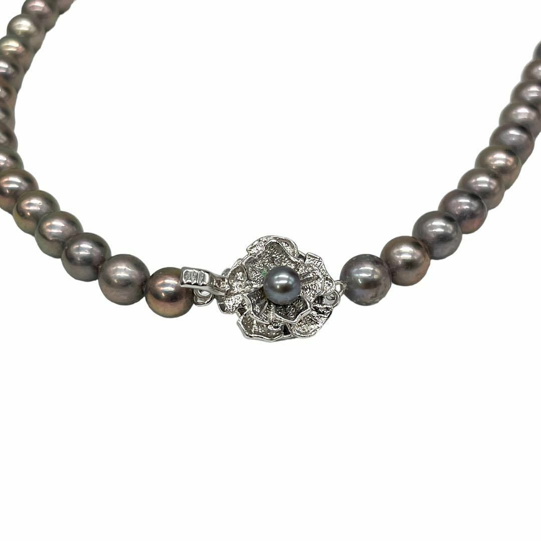 【DM132-50-5】本物保証 真珠 ネックレス SILVER