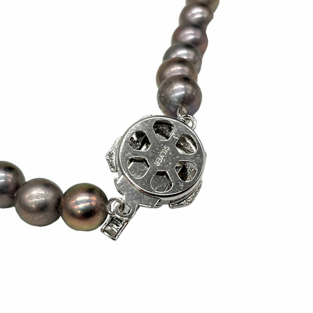 【DM132-50-5】本物保証 真珠 ネックレス SILVER