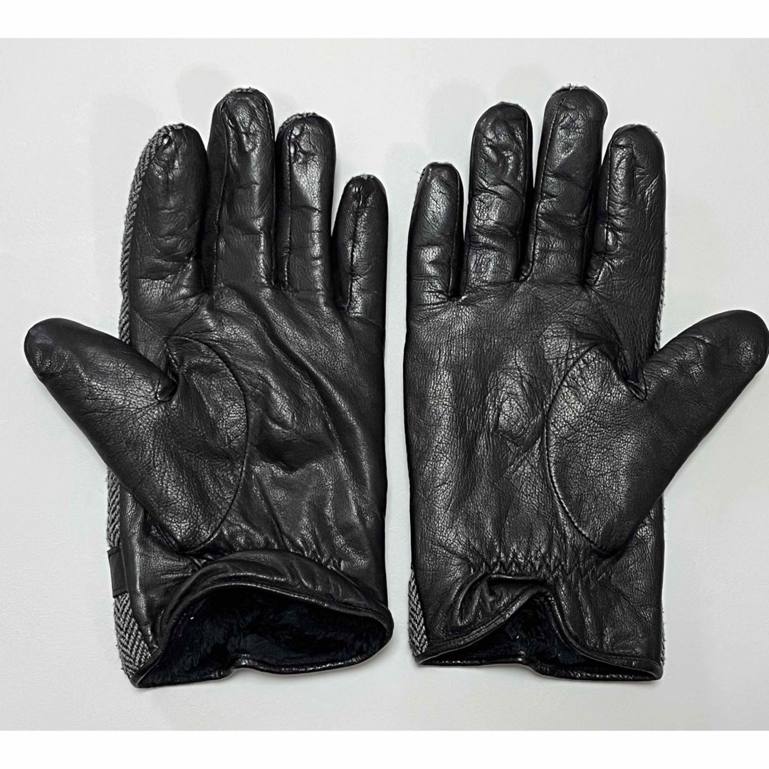 手袋　黒　グレー　皮　メンズ メンズのファッション小物(手袋)の商品写真