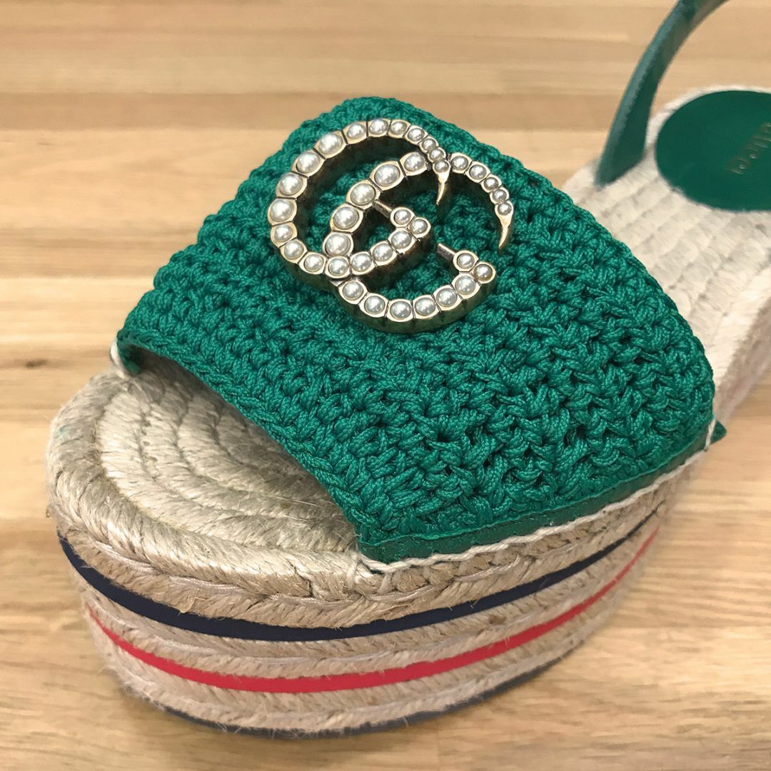 Gucci(グッチ)の超美品 グッチ GGマーモント プラットフォーム エスパドリーユサンダル 35 レディースの靴/シューズ(サンダル)の商品写真