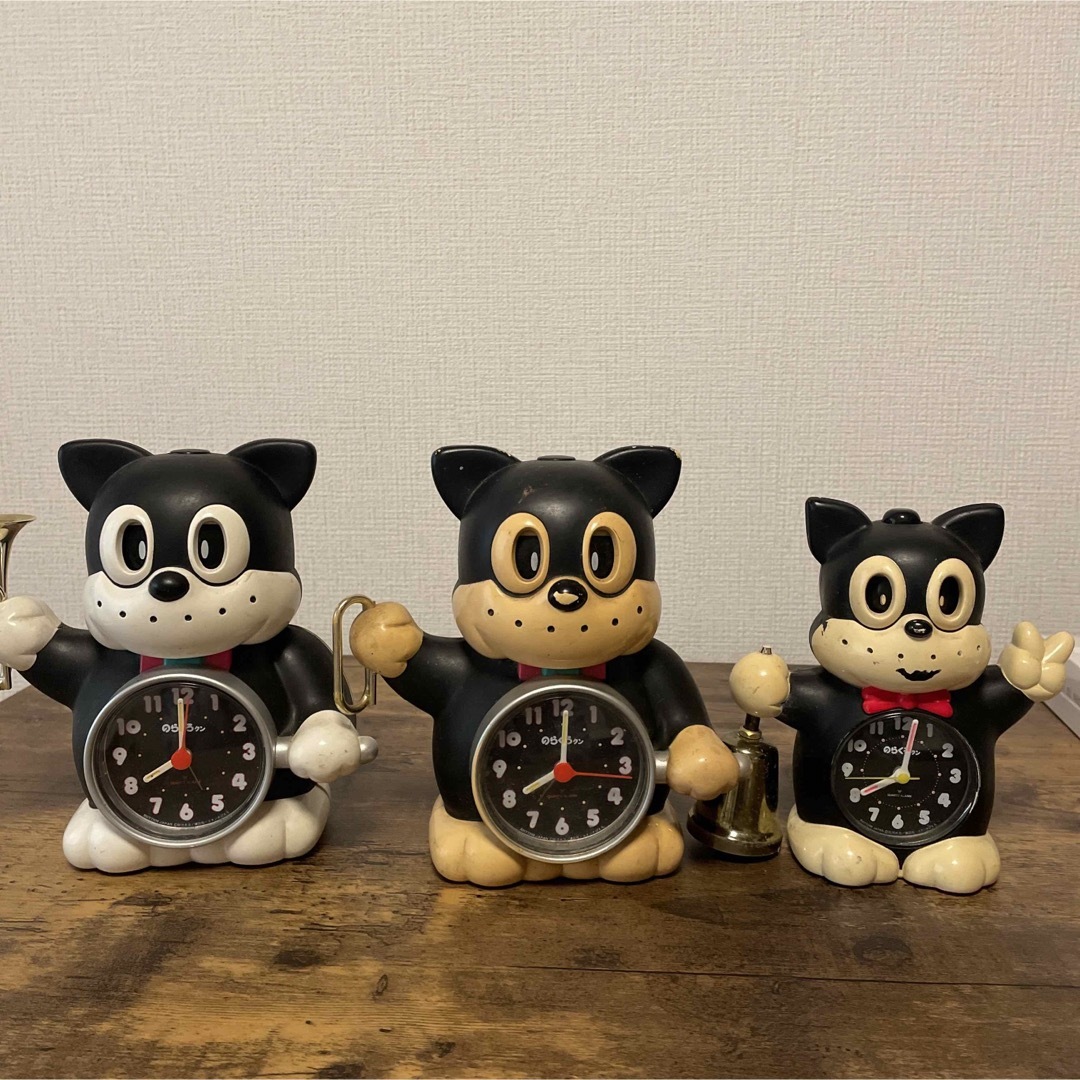 中古　のらくろくん　目覚まし時計　希少　レトロ　可動 置き時計　当時物 | フリマアプリ ラクマ