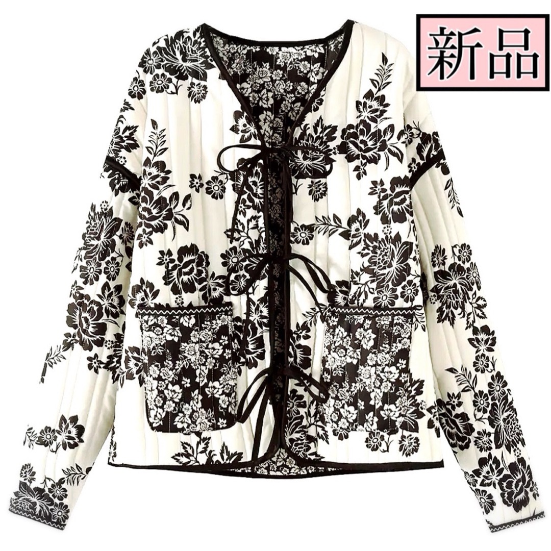 ZARA - 花柄 リバーシブル キルティング ジャケット ガウン ZARA - 花柄 リバーシブル キルティング ジャケット ガウン