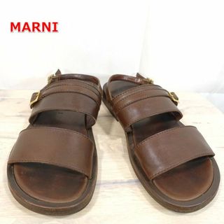 【良品】マルニ　アンクルストラップレザーサンダル　MARNI