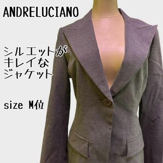 【未着用】ANDRE LUCIANO　ラインがキレイなジャケット　グレー【M位】(テーラードジャケット)