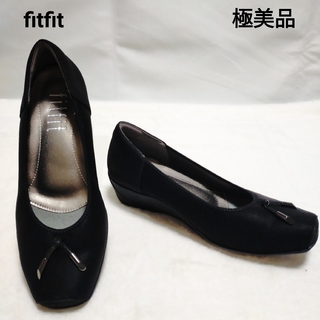 【極美品】fitfit フィットフィット 撥水 バレエパンプス3 黒 23cm
