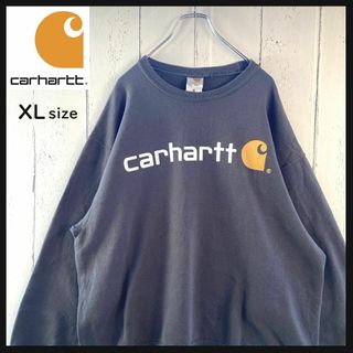 カーハート(carhartt)のカーハート carhartt デカロゴ スウェット 太アーム 古着 XL グレー(スウェット)