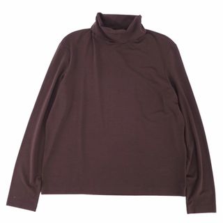 エルメス(Hermes)のエルメス HERMES マルジェラ期 カットソー ハイネック ロングスリーブ 長袖 Tシャツ シルク トップス レディース フランス製 LA(L相当) ブラウン(カットソー(半袖/袖なし))