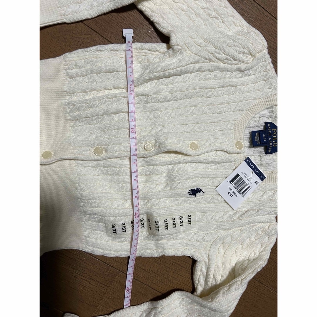 Ralph Lauren(ラルフローレン)のタグ付き　新品　ラルフローレン　カーディガン　ニット　ホワイト3T キッズ/ベビー/マタニティのキッズ服女の子用(90cm~)(ニット)の商品写真