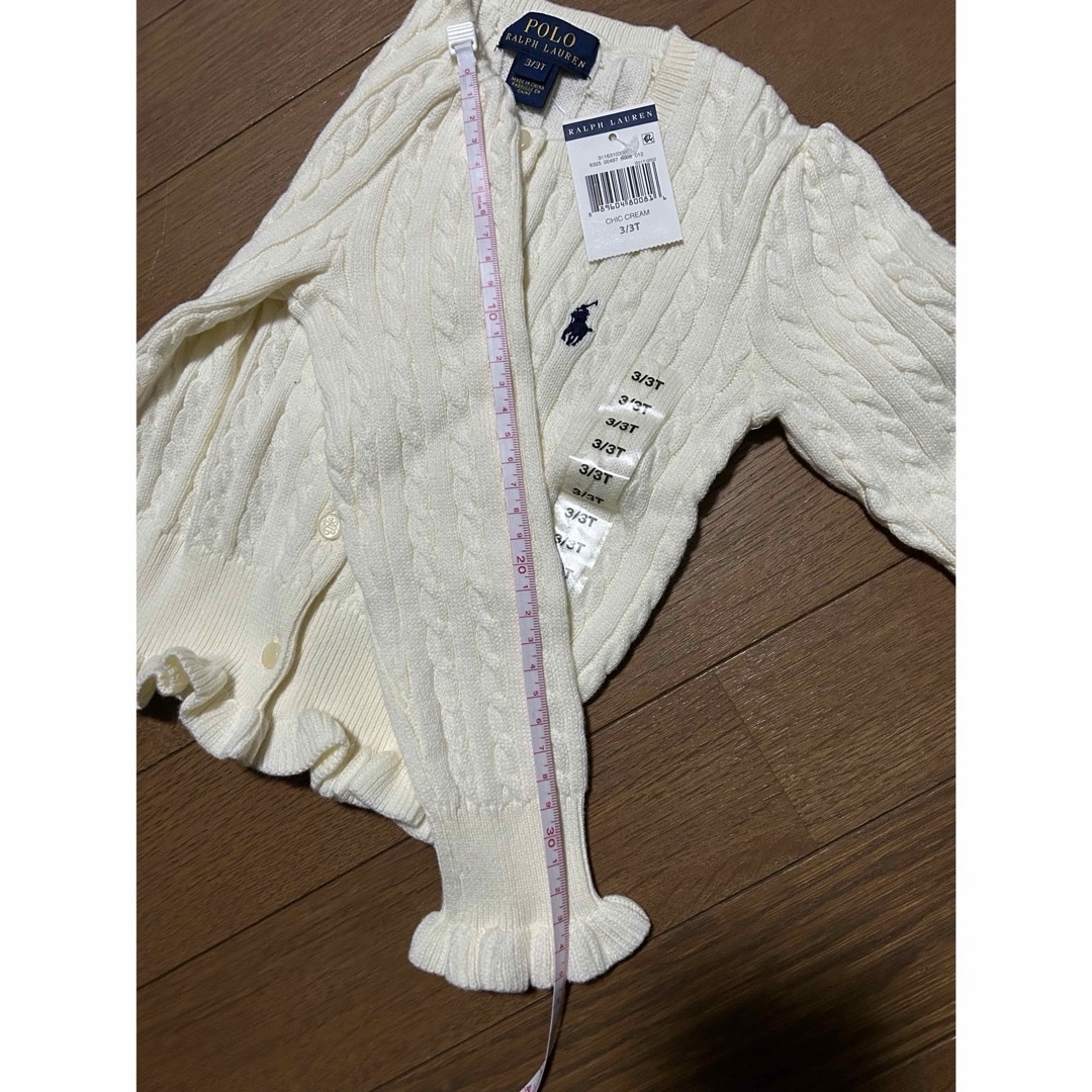 Ralph Lauren(ラルフローレン)のタグ付き　新品　ラルフローレン　カーディガン　ニット　ホワイト3T キッズ/ベビー/マタニティのキッズ服女の子用(90cm~)(ニット)の商品写真