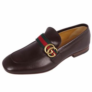 グッチ(Gucci)の未使用 グッチ GUCCI ローファー シェリーライン GG金具 カーフレザー シューズ 靴 メンズ イタリア製 7 1/2(26.5cm相当) ブラウン(ドレス/ビジネス)