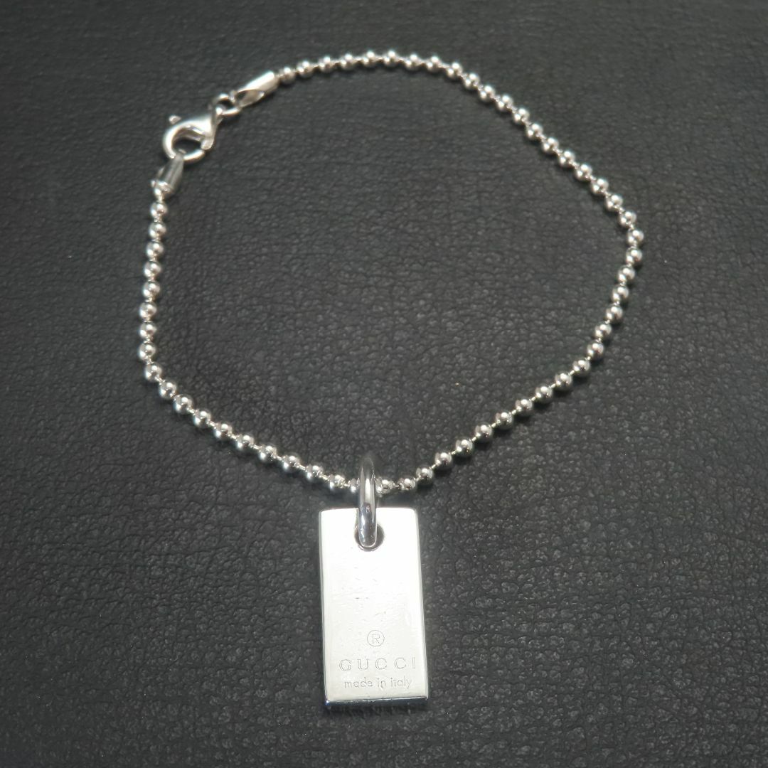 GUCCI - GUCCI グッチ プレート ブレスレット 6.5g シルバー925 GUCCI - GUCCI グッチ プレート ブレスレット 6.5g シルバー925