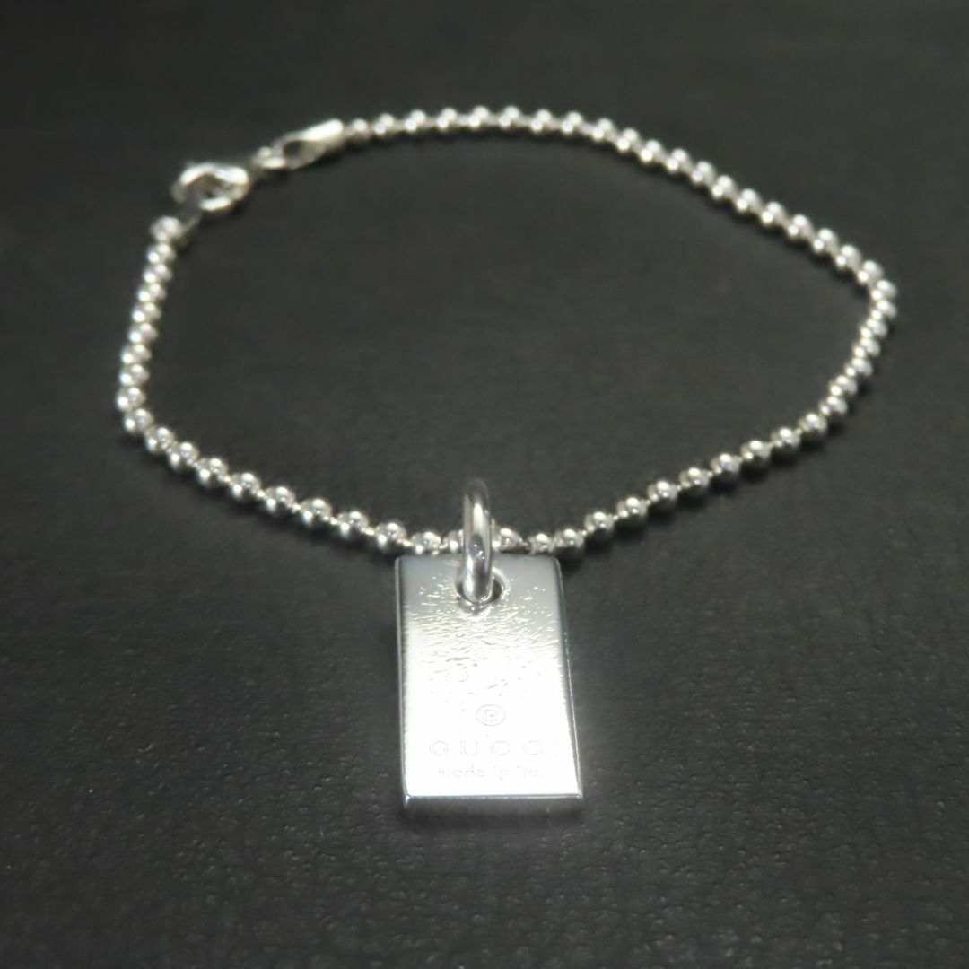 GUCCI - GUCCI グッチ プレート ブレスレット 6.5g シルバー925 GUCCI - GUCCI グッチ プレート ブレスレット 6.5g シルバー925
