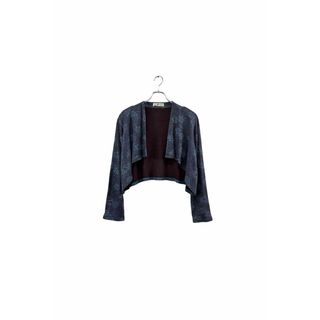 HIROKO KOSHINO blue cardigan ヒロココシノ カーディガン ブルー 花柄 ショート丈 レディース ヴィンテージ 6(カーディガン)