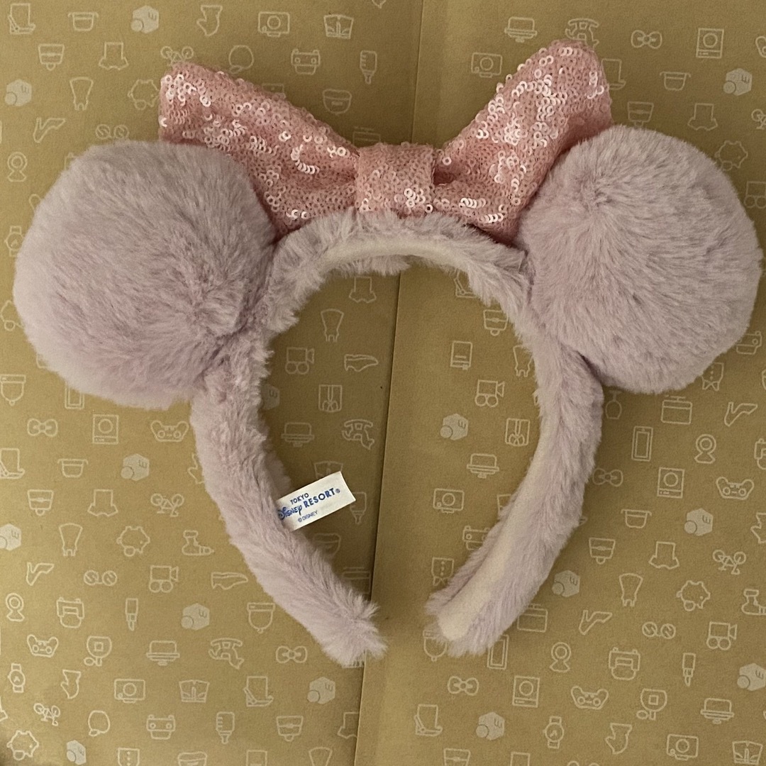 Disney(ディズニー)のディズニーカチューシャ　ミニーマウス　ピンクのもこもこカチューシャ レディースのヘアアクセサリー(カチューシャ)の商品写真