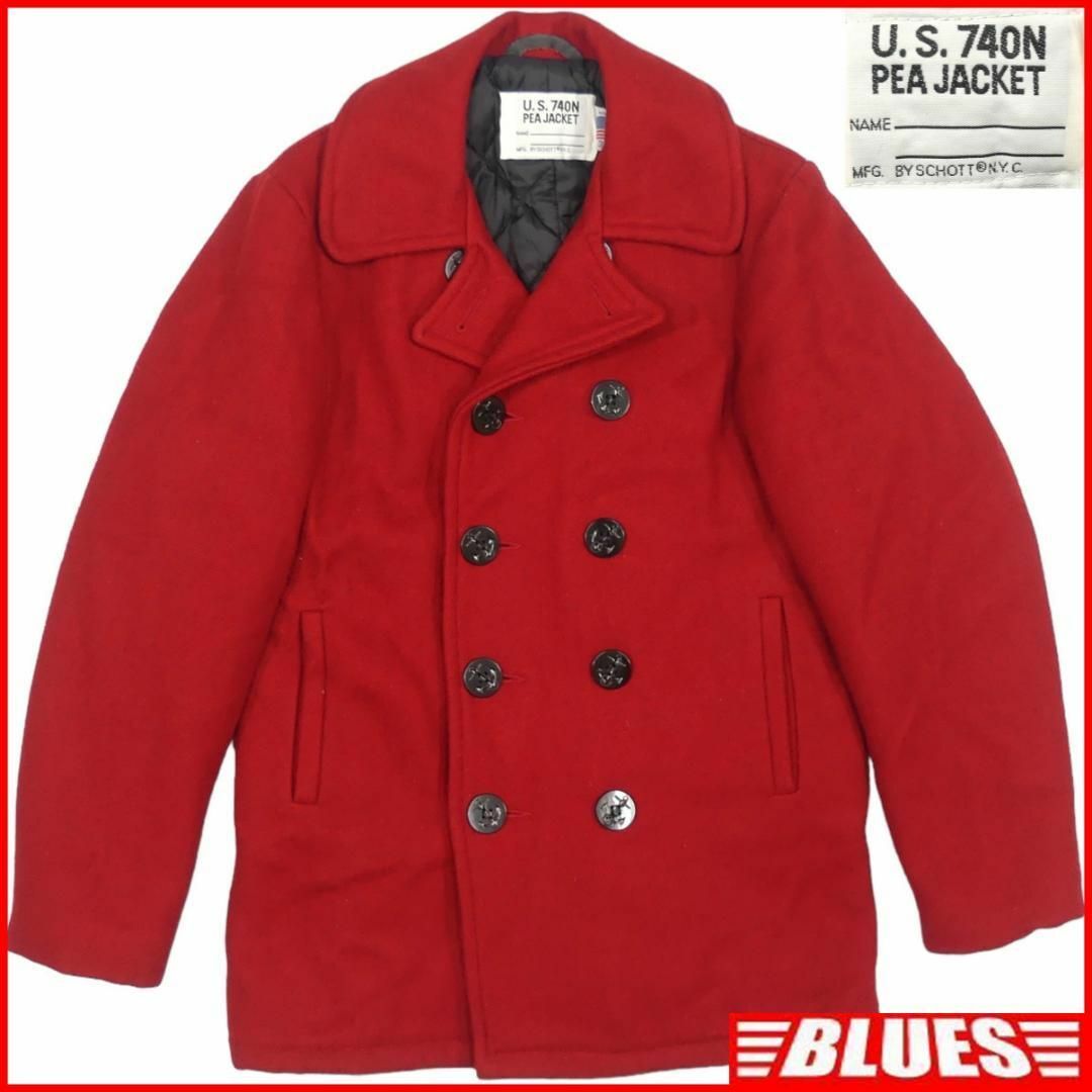 schott - Schott ショット Pコート 36 ピーコート S ダブル 赤 schott - Schott ショット Pコート 36 ピーコート S ダブル 赤