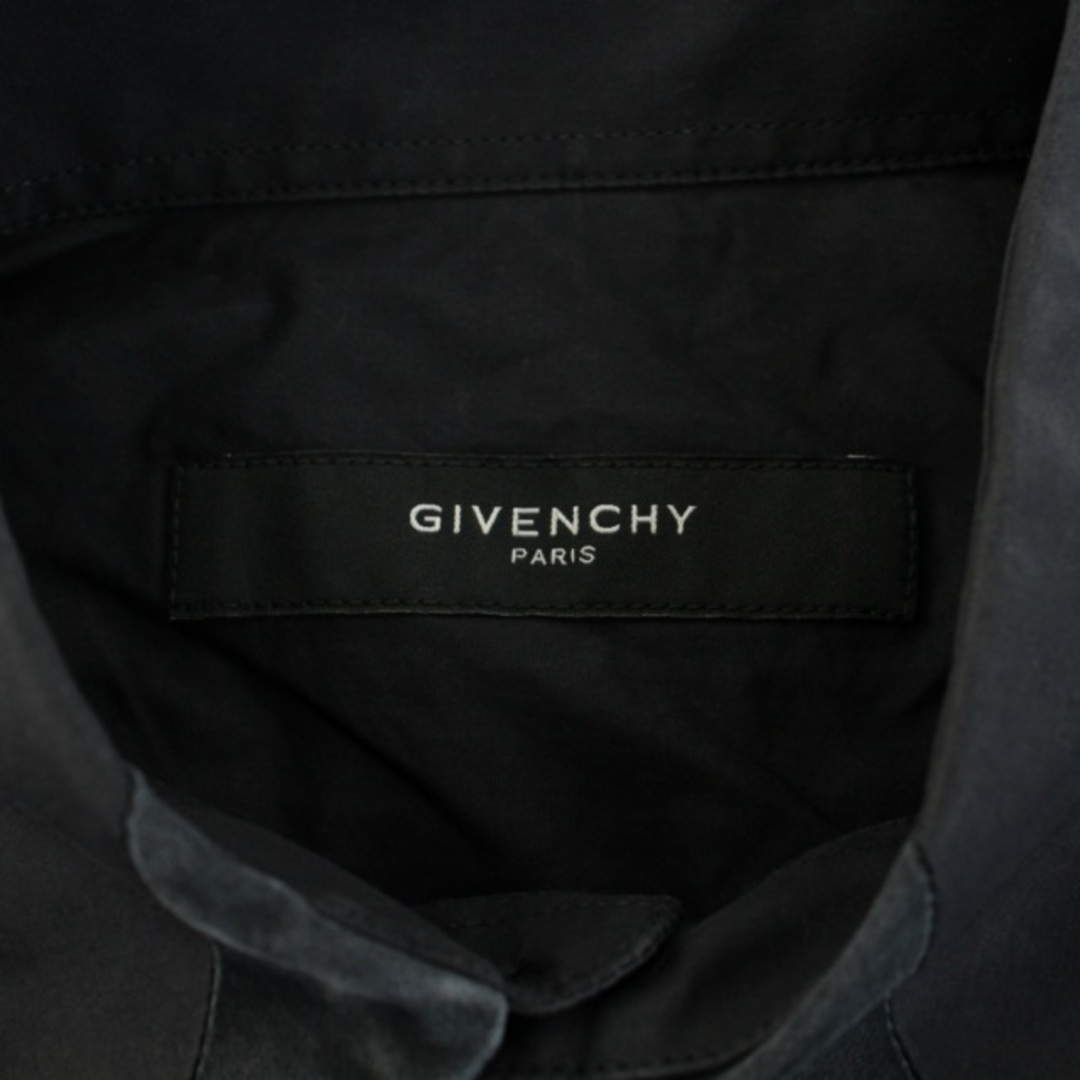 GIVENCHY(ジバンシィ)のGIVENCHY シャツ 長袖 襟素材切替 コットン 絹 シルク 40 S 黒 メンズのトップス(シャツ)の商品写真