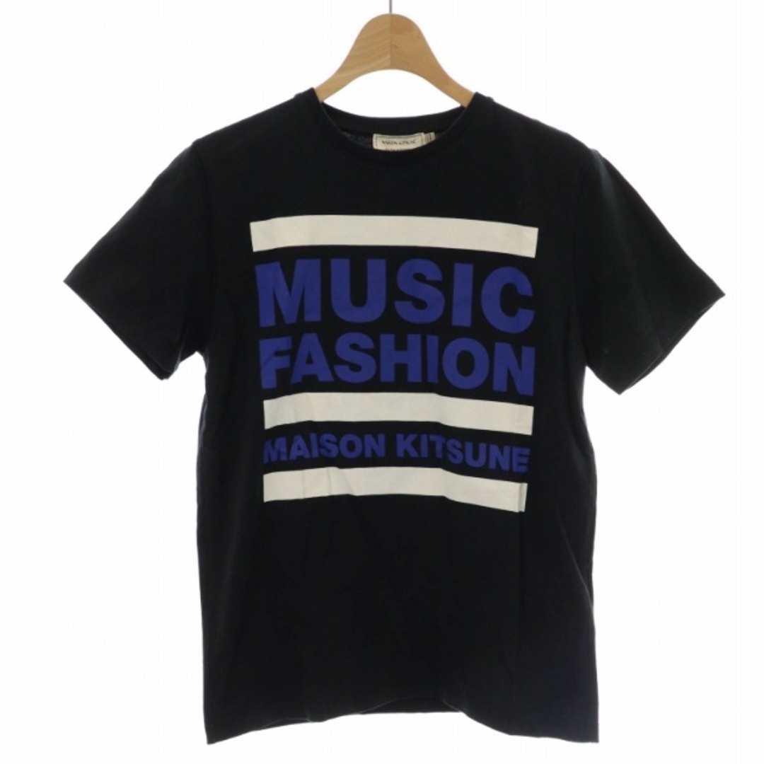 MAISON KITSUNE'(メゾンキツネ)のMAISON KITSUNE Tシャツ ロゴ プリント 半袖 XXS 黒 レディースのトップス(Tシャツ(半袖/袖なし))の商品写真