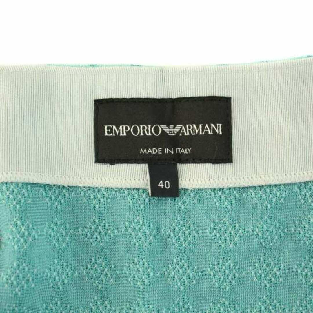 Emporio Armani(エンポリオアルマーニ)のエンポリオアルマーニ ノーカラージャケット ペプラム チェック柄 40 S 緑 レディースのジャケット/アウター(その他)の商品写真