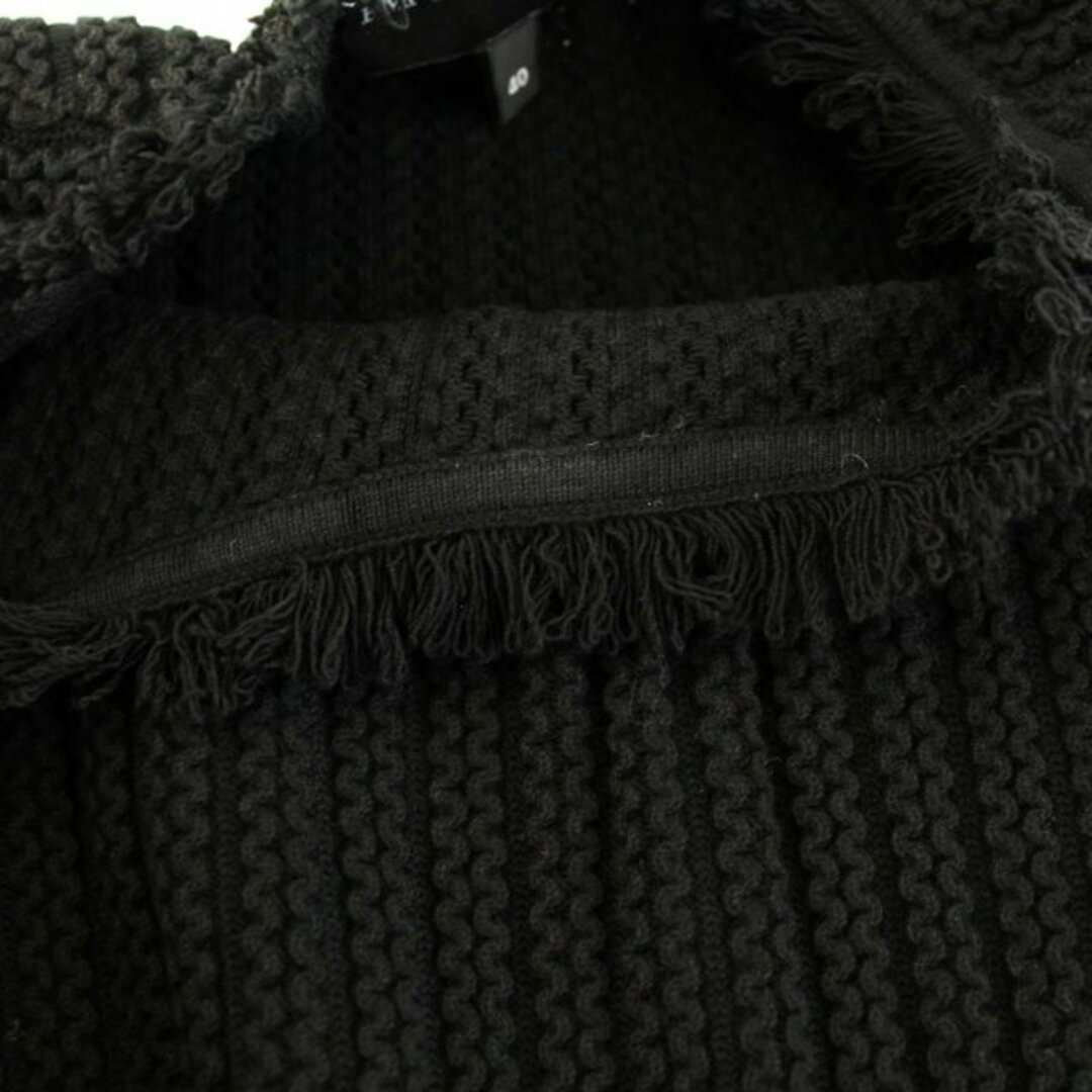 Emporio Armani(エンポリオアルマーニ)のエンポリオアルマーニ ニット セーター クルーネック 半袖 フリンジ 40 黒 レディースのトップス(ニット/セーター)の商品写真