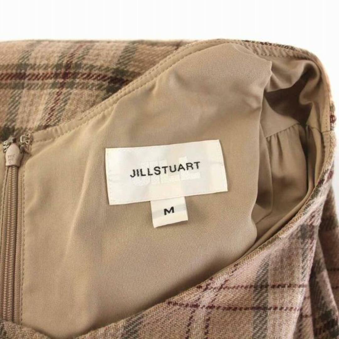 JILLSTUART(ジルスチュアート)のジルスチュアート ウィンターチェックワンピース ロング 長袖 M ベージュ 茶 レディースのワンピース(ロングワンピース/マキシワンピース)の商品写真